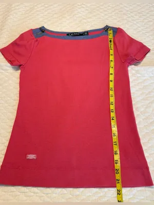 Lauren Ralph Lauren Short Sleeve Top Women’s Size Small Chambray Trim Cotton thumbnail 9