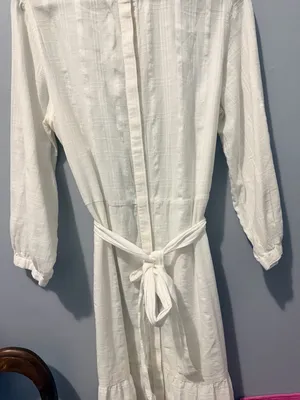 Ralph Lauren White Long Sleeve Tie-Waist Dress thumbnail 2