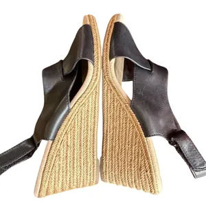 Clarks Lafley Alaine Wedge Sandals Womens 9.5 Black Leather‎ Comfort Espadrille thumbnail 7