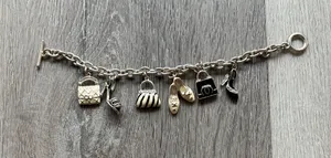 Vintage Silver Charm Bracelet Sterling thumbnail 1