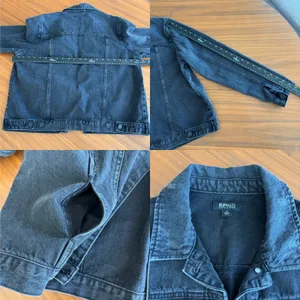 Buffalo David Bitton Denim Jacket M Distressed Black Wash Grunge Streetwear Edgy thumbnail 4