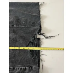 Free People Womens Skirt Black Size 8 Elisa Denim Distressed Slit thumbnail 7