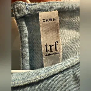 Zara TRF Light Blue Denim Chambray embroidered‎ Size Small thumbnail 3