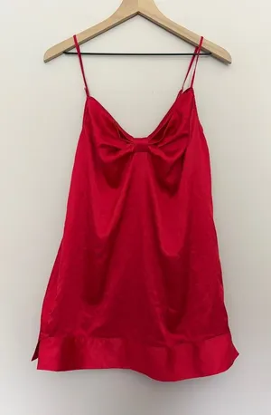 Victoria's Secret Y2K Vintage Red Mini Slip Dress Medium thumbnail 1