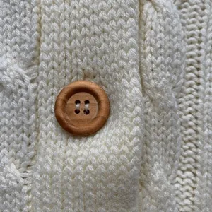 Cream Cable Knit Shawl Collar Cardigan Chunky Preppy Heritage Cozy Cabincore thumbnail 7