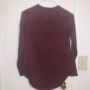 H&M Burgundy long sleeve blouse thumbnail 5