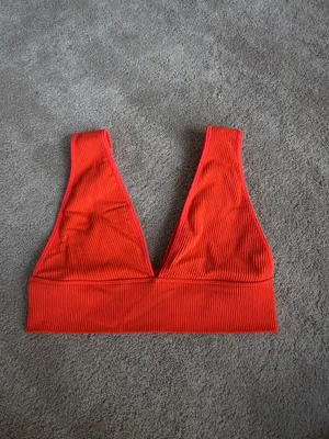 Garage Red Ribbed Bralette – Size M thumbnail 2