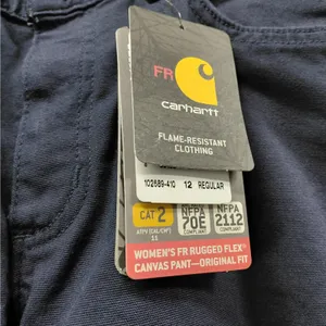Carhartt Womens FR Rugged Flex Work Pants Size 12 Navy Flame Resistant Utility thumbnail 4