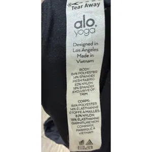 Alo Yoga Lavish Sports Bra Glossy Black Mesh Strappy Bralette Womens Size Small thumbnail 4