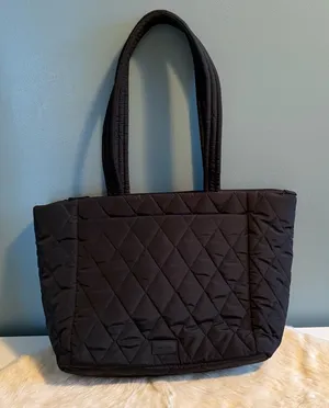 Vera Bradley Large Quilted Black Tote Bag thumbnail 1