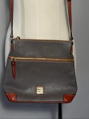 Dooney & Bourke Elephant Gray Leather Pebble Grain Crossbody Bag thumbnail 2