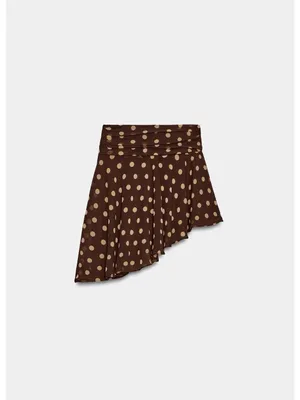 ZARA Women's Brown Polka Dot Midi Skirt thumbnail 3