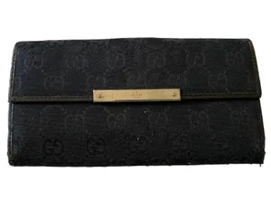 Gucci Black Authentic Monogram Canvas GG Snap Bifold Wallet thumbnail 1
