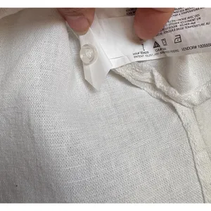 Nine West Jeans Womens Linen Blend Button Down Top Cream Long Sleeve Medium thumbnail 9