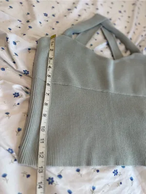 NWOT Abercrombie & Fitch SzXXL light gray Ottoman Ribbed Cross-Back Sweater Tank thumbnail 6