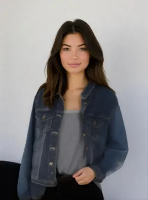 One5One Denim Medium Wash Blue Jacket Size L thumbnail 1