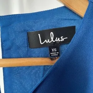 NWT Lulus Barbell Plunge Shift Dress in Teal Blue Size Extra Small‎ thumbnail 6