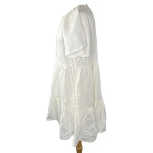 Madewell Women's $128 Linen-Blend Tiered Mini Dress Size S NF890 thumbnail 5