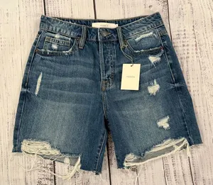 Hidden Jeans NWT Women's S. Sofie Mom Denim Shorts Blue Jean Distressed Raw Hem inv605 thumbnail 1