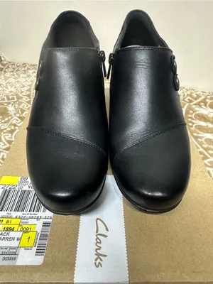 Clarks Black Leather Ankle Booties with Side Button Detail thumbnail 8