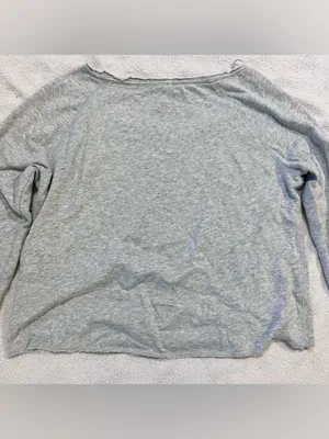 AEROPOSTALE Heather Gray Heart Graphic Lightweight Sweater Large thumbnail 4