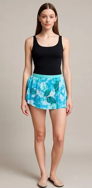 Bikini Bottoms and Sarong Wrap Size Small Blue thumbnail 1
