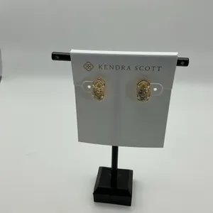 Kendra Scott Ari Stud Earrings Gold Tone Clear Crystal NWT thumbnail 4