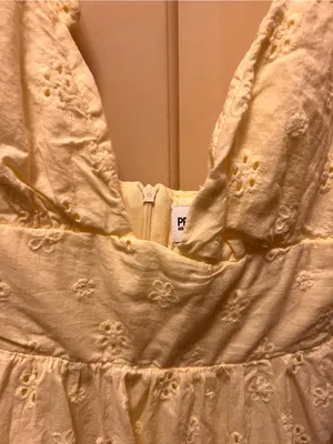 Princess Polly Yellow Eyelet Tie-Strap Mini Dress US 4 cotton ruffles thumbnail 11