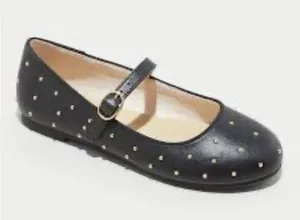 New cat and Jack studded kids Black Mary Jane Shoes size 5 thumbnail 3