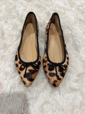 Talbots classic leopard-print pointed toe calf hair ballet flats Woman Size 6.5 thumbnail 2