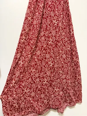 ZARA Paisley Floral Boho Dress Size Medium Side Cut out Burnt Orange thumbnail 5