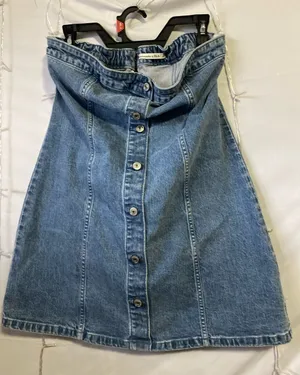 Abercrombie & Fitch Blue Denim Button-Front A-Line dress thumbnail 1