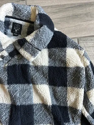 Billabong Black & White Plaid Sherpa Jacket thumbnail 3