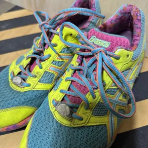 ASICS Gel Frantic 7 Womens 8.5 Running Shoes Neon‎ Multi Color Trainer Lace Up thumbnail 3