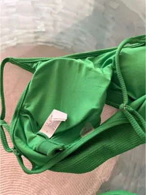 Old Navy Green Textured High-Waist Bikini Set Top M Bottom S thumbnail 6