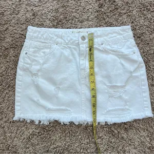 We The Free Free People Out Of Ordinary White Distressed Mini Skirt thumbnail 6