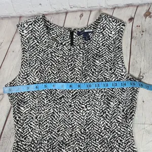 Lands End Sleeveless‎ Ponte Pencil Dress Black White Patterned Career Casual 2 thumbnail 7
