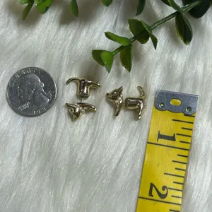 Dog Cat gold tone matte Earrings thumbnail 6