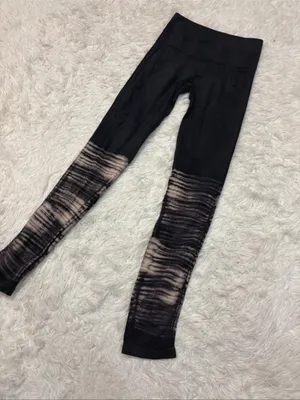 Free people movement Black Leggings with Neutral Tie-Dye Lower Panels thumbnail 3