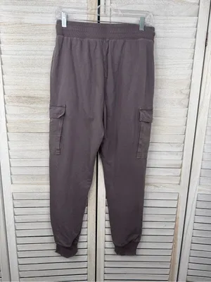 AERIE Women's 100% Cotton Cargo Joggers Washed Plum-Medium thumbnail 2