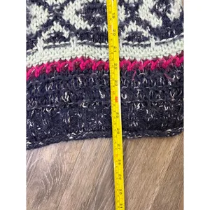 Free People Fair Isle Sweater Large Chunky Knit Boho Cozy Winter thumbnail 5