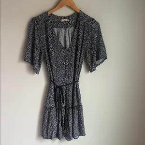 Faherty Orinda Tie Waist Button-Up Crepe Minidress XS thumbnail 3