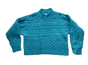 Abercrombie & Fitch Women's Green and Blue Jumper. Sz M thumbnail 4