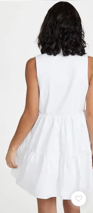 Amanda Uprichard White Sleeveless Tiered Poplin Saffron Dress Medium thumbnail 1