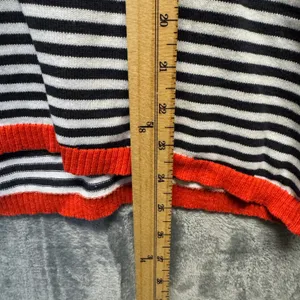 2282 | Narural Nautical Striped Cotton Knit Sweater Navy White Red Women L thumbnail 5