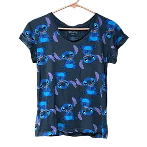 Disney Stitch Grey Tee Shirt Women’s Size Medium thumbnail 1