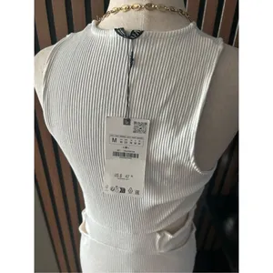 Zara Long Fitted Dress With Cut-Out Detail White Size M thumbnail 7