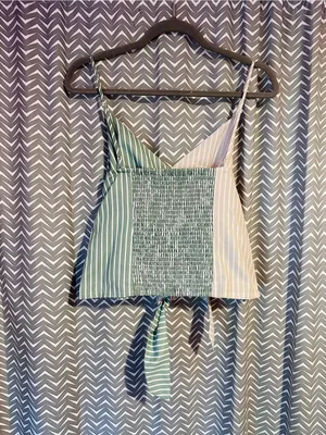 Mare Mare x Anthropologie | Tie-front striped wrap tank top, M thumbnail 5