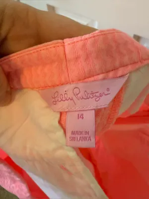 Lilly Pulitzer Bright Pink Magnolia Scalloped Hem Shorts in Guava Melon Sz 14 thumbnail 6