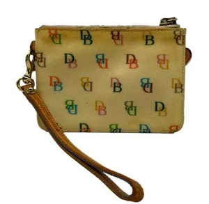 Vintage DOONEY & BOURKE Signature Multicolor Coated Canvas Wristlet thumbnail 1